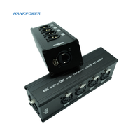 4 saluran Audio DMX XLR 6.35mm untuk RJ45 kabel jaringan Extender Splitter XLR tahap kotak