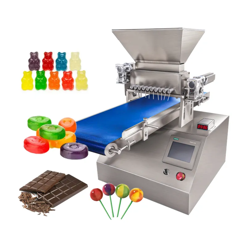 Machine de laboratoire à petite échelle semi-automatique polyvalente pour le stockage du sucre en gelée, des bonbons durs, des sucettes et du chocolat