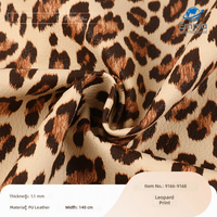 Nouvelle Arrivée Cuir PU Effet Velours Coton Imitation Léopard 1,1 mm pour Sacs, Grain Litchi Imprimé 9166-9168