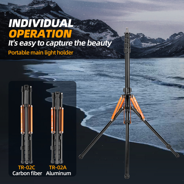 High Quality Stable Portable Lamp Tripod Studio Photo Light Holder Aluminum Light Tripod for Streaming Live