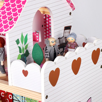 COMMIKI Maison de poupée en bois rose sur mesure OEM, grande taille, à assembler soi-même, avec meubles, jouet de simulation de scène de chambre pour enfants