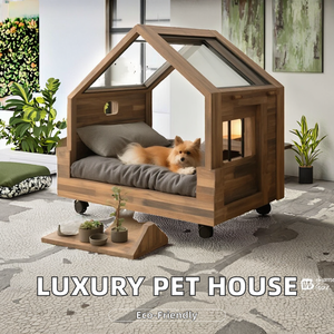Casa de Madera Moderna de Lujo para Mascotas, con Cierre de Botón, Caseta Interior para Invierno, Nido para Gatos OEM, <span class=keywords><strong>Cabaña</strong></span> y Villa para Perros, Caseta Cerrada para Invierno - Product Image 2