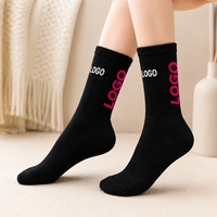 Chaussettes en laine mérinos douces et épaisses, personnalisées, chaudes pour l'hiver, antidérapantes, avec motif lettres, à coussinets épais en tissu éponge