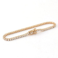 Bracelet tennis unisexe en argent S925 plaqué or 18 carats avec pierres de moissanite de 2 mm couleur D de haute qualité, style hip-hop transfrontalier Guangxi GOBR000127