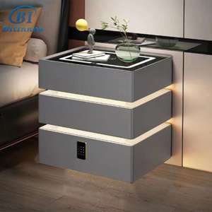 Table d'appoint de <span class=keywords><strong>lit</strong></span> intelligente suspendue écologique Mobilier de chambre à coucher <span class=keywords><strong>avec</strong></span> charge sans fil Serrure à empreinte digitale Table de chevet intelligente - Product Image 6