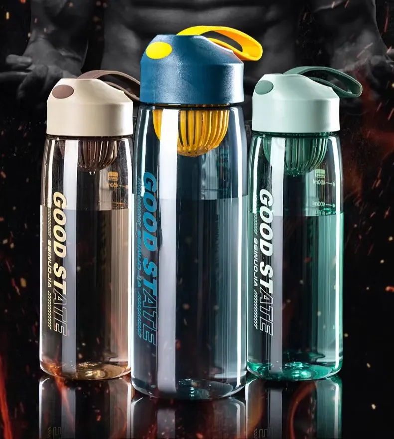 캠핑 용 빨대와 스포츠 물병 하이킹 야외 플라스틱 투명 BPA 무료 병 남성용 음료 용기