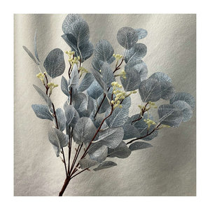 Queyiyi Fleurs artificielles, bouquet de feuilles de pomme à 9 branches, 51 cm, pour décoration de mariage, arrangement floral séché d'intérieur - Product Image 5