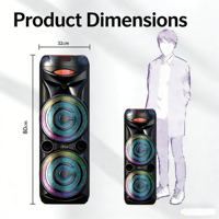 Altavoz Portátil para Exteriores de Alta Potencia con Bluetooth, Doble Micrófono, Ranura para Tarjeta de Karaoke RGB, Compatible con Computadora, Batería, Sonido