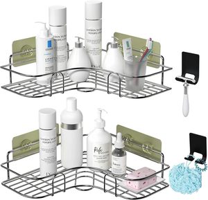 Estante de esquina de ducha montado en la pared de acero inoxidable de alta calidad moderno conjunto de accesorios de almacenamiento de baño estante de baño - Product Image 2