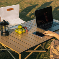Grande table de pique-nique pliante extérieure en aluminium, fournitures de barbecue multifonctions portables pour le camping et l'école pour les extérieurs