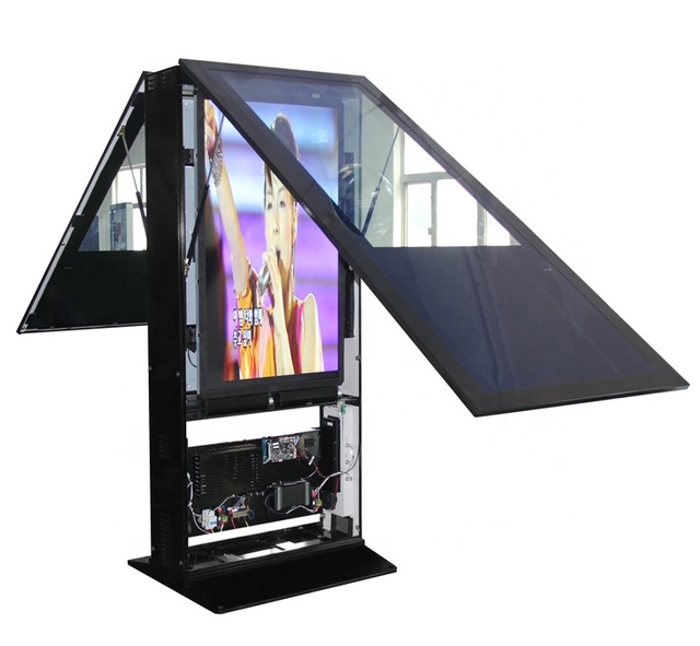 55 65inch Waterproof Ip65 Outdoor Totem Kiosk Digital Signage LCD Advertising Double Side Standing Touch LCD Display