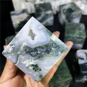 Vente en gros de cube d'agate mousse carrée de grande taille en cristal naturel pour la guérison et la méditation - Product Image 2