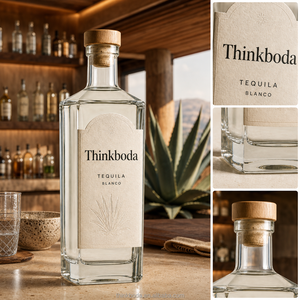 Botella de Vidrio Transparente Cuadrada Apilable con Tapa de Madera para <span class=keywords><strong>Tequila</strong></span>, Ideal para Envíos de Productos de Comercio Electrónico - Product Image 2