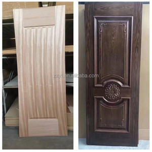 Rivestimento per Porte Stampato Design Moderno Impermeabile in MDF HDF Impiallacciatura Naturale <span class=keywords><strong>Noce</strong></span> Nero Quercia Rossa per Decorazione Porte - Product Image 5
