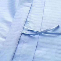 Personnalisé simple double polyester/coton 3cm rayure plaine hôpital drap de lit drap plat drap housse housse couette ensemble de literie