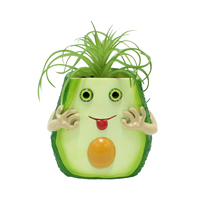 Op Maat Gemaakte Creatieve Hars Avocado Vorm Bloempot Schattige Handgeschilderde Sculptuur Hars Avocado Vorm Planter Voor Interieur.