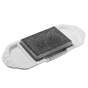 Plancha <span class=keywords><strong>de</strong></span> <span class=keywords><strong>Piedra</strong></span> Volcánica para <span class=keywords><strong>Asar</strong></span> Filetes, Resistente al Calor, con Revestimiento Cerámico para Uso en Restaurantes, para Filetes a la Parrilla, Carne Asada - Product Image 5