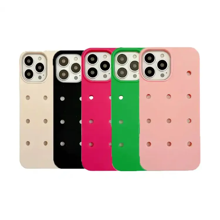 Ins Style Candy Color DIY Cute Decoration Silicone Mobile Phone Case For iPhone 15 14 Pro Max