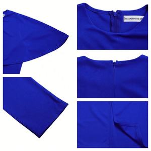 Ultimo Modello di Abito a Tubino Slim con Vita Alta e Volant per Signore, Abito da Ufficio Elegante per Donne, Vestito Midi Raffinato - Product Image 6