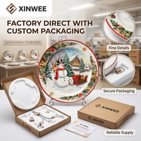Plato de Cerámica con Diseño Original Navideño, Vajilla para Restaurante, Decoración del Hogar, Plato Occidental, Regalo Navideño, Plato de Porcelana