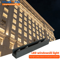 Lumière LED pour rebord de fenêtre en aluminium 6W~45W, IP65 étanche, diffuseur en verre trempé, dimmable, pour la décoration extérieure des façades de bâtiments