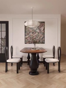 โต๊ะรับประทานอาหารไม้เนื้อแข็งทันสมัยสำหรับสำนักงานและบ้านโต๊ะเจรจาต่อรองทรงไข่เรียบง่ายเฟอร์นิเจอร์ในครัวเรือนชุดห้องรับประทานอาหาร - Product Image 6