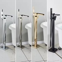 Robinet de baignoire sur pied thermostatique à levier unique, mitigeur haute pression en laiton avec bec rotatif à 360°, pour villas