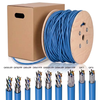 Câble Réseau Extérieur Ethernet Cat5e Cat6a Cat6 UTP FTP STP Cat7 Cat8 en Cuivre Nu 100% CCA sur Bobine en Bois 305m/Boîte – Fabrication Chinoise