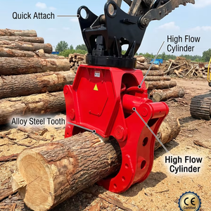 Accessoire universel pour chargeuse compacte et <span class=keywords><strong>pelle</strong></span> hydraulique : Fendeuse de bois, cisaille à bois, grappin et outil de fendage de souches - Product Image 1