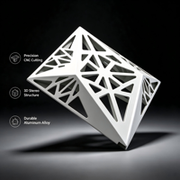 Panneau de plafond en aluminium découpé au laser 3D stéréo, revêtement métallique perforé géométrique pour grand projet d'aménagement intérieur de bâtiment commercial