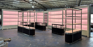 Vitrine de présentation de luxe moderne et personnalisée avec éclairage LED pour chaussures et sacs à main, idéale pour les magasins, les boutiques de sacs et les points de vente d'usine - Product Image 3