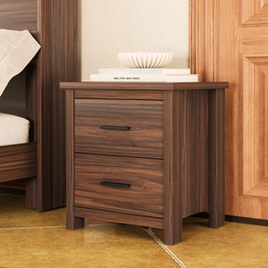 <b>Storage</b> <b>Drawers</b> Wooden Nightstand 2 <b>Drawer</b> Dark Brown Modern Bedroom Furniture - Product Image 4