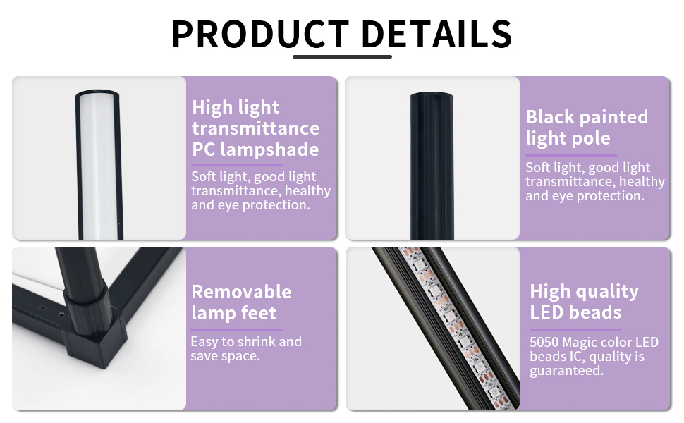 RGB LED Floor Lamp Bedroom Decoration RGBIC Corner Floor Lamp Remote Control Indoor Atmosphere Lamp