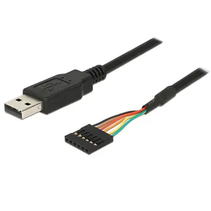 Utech TTL-232R-5V-WE, Kabel Seri TTL dengan Ujung Terbuka Kabel, Kabel TTL USB Chipset Ftdi TTL-232R-3V3-WE Kabel Usb Ke Seri