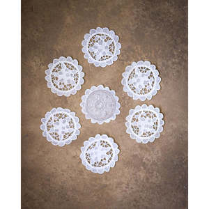 Set 7 Eco-Friendly Burano Lace Design <b>Cork</b> <b>Coasters</b> Absorbent Fashionable for Kitchen Use for Christmas Holidays Factory - Product Image 2
