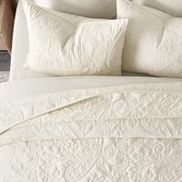 Couvre-lit de luxe Paisley ivoire blanc Ensemble de couette en velours vintage doux pour la peau Ensemble de lit en velours ultra-doux