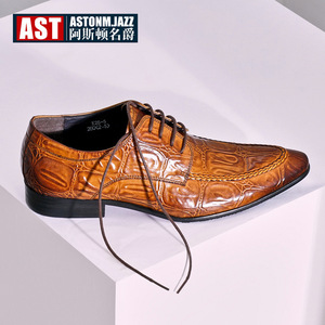 Zapatos Oxford de punta puntiaguda de cuero genuino marrón con cordones, para todas las estaciones, suela de goma, envío directo - Product Image 3