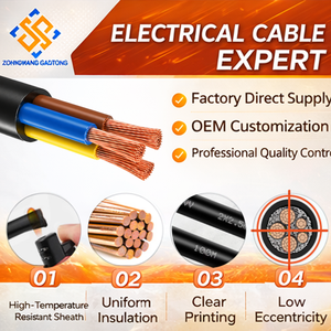 Câble d'alimentation flexible multiconducteur RVV 5*1.5mm² pour câblage de bâtiments et connexion d'équipements, <span class=keywords><strong>gaine</strong></span> PVC, OEM CE RoHS - Product Image 3