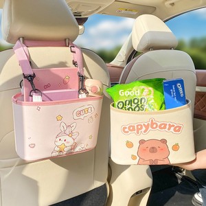 Organizador de Asiento Trasero de <span class=keywords><strong>Coche</strong></span> con Diseño de Capibara, Bolsa de Almacenamiento Colgante de Felpa, Accesorio Interior para Auto con Múltiples Bolsillos para Niños y Mujeres - Product Image 4