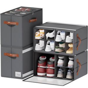 Boîte de rangement carrée en tissu pour chaussures, grande capacité, gain de place - 1 paquet - Product Image 1