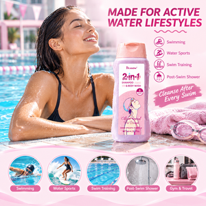 Productos de cuidado capilar y corporal de marca privada, limpiador corporal para después de nadar, elimina el cloro, champú y gel de ducha 2 en 1 para mujeres - Product Image 3