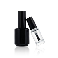 Flacon vide en verre pour vernis à ongles 5ml 10ml 15ml, forme plate, couvercle estampé or, scellé, couleur personnalisée, conteneur pour gels de construction avec pinceau