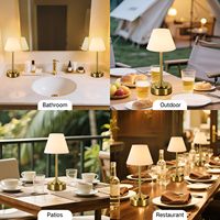 Lampe de table LED sans fil rechargeable DC étanche IP54, simple, protectrice des yeux, réglable, à commande tactile, batterie 4000 mAh, flexible
