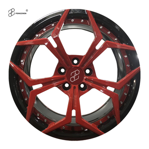 Jantes forgées en alliage PENGZHEN, <span class=keywords><strong>prix</strong></span> EXW, <span class=keywords><strong>rouge</strong></span> et noir, cinq branches multiples, 5x114.3, 17, 18, 19, 20 pouces, pour <span class=keywords><strong>Mustang</strong></span>, MOQ 4 - Product Image 2