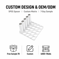 Penyangga Baterai Vertikal Kustom 5P5S Hitam ABS PC Tahan Air, Dapat Disesuaikan, untuk Paket Baterai Sel 26650
