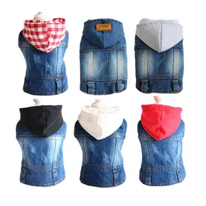 Fashionable Jeans Small Dogs Teddy Pet Puppy Clothes Dog Denim Vest Pet Jeans