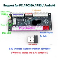 Manette de jeu sans fil USB à latence nulle pour PC/Machine d'arcade DIY Neo Geo SANWA en plastique (version anglaise)