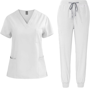 Custom Logo Nursing Medical <b>Scrubs</b> jogger Sets V-neck Beauty Salon Work <b>Clothes</b> <b>Scrubs</b> Uniforms - Product Image 2