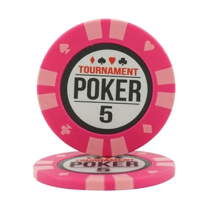 Jetons de poker en argile ronds de tournoi personnalisés bon marché en gros directement de l'usine, jetons de poker <span class=keywords><strong>Paulson</strong></span> de 40 mm avec autocollant - Product Image 1