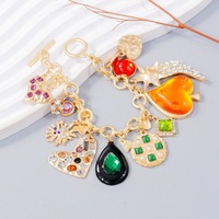 Boucle OT Bohème pour Femme en Alliage, Forme Cœur Diamanté, pour Bracelet, Bijou Tendance pour le Street Style, Doux et Élégant - Vente en Gros